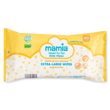 Mamia Head To Toe Baby Wipes 60 Pack